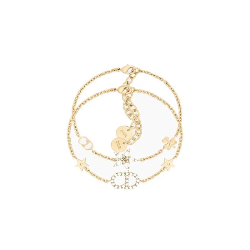 DIOR Gold Plated Bracelets Set Women's Gold-0