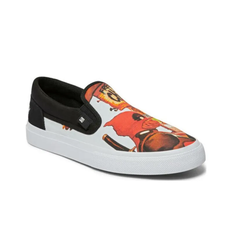 DC Shoes Dp Manual SLIP Anti-Slip Wear-Resistant Low-Top Skateboard Shoes Men's Black Orange-2