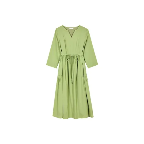 Lalaglow Long-Sleeved Dresses Women's Lime Green