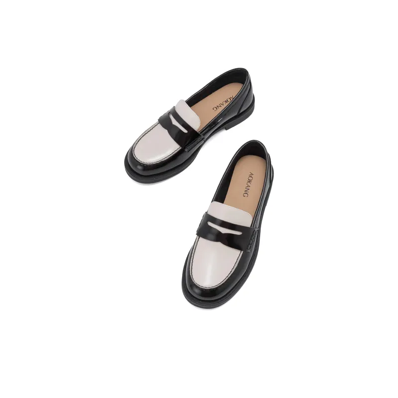 AOKANG Loafers 6cm Women's Black/Brown-3