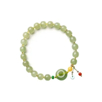 Gramda Hetian Jade Bracelets Pale Greenish-White Jade Women's