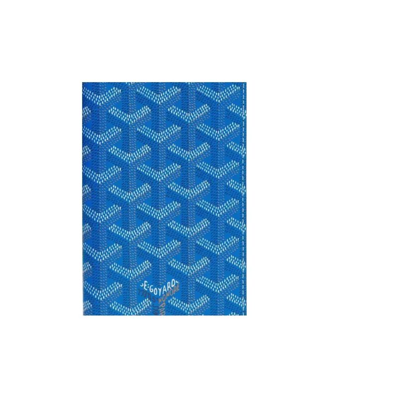 GOYARD SAINT ROCH Canvas With Leather Dog's Teeth Wallet Unisex Blue-3