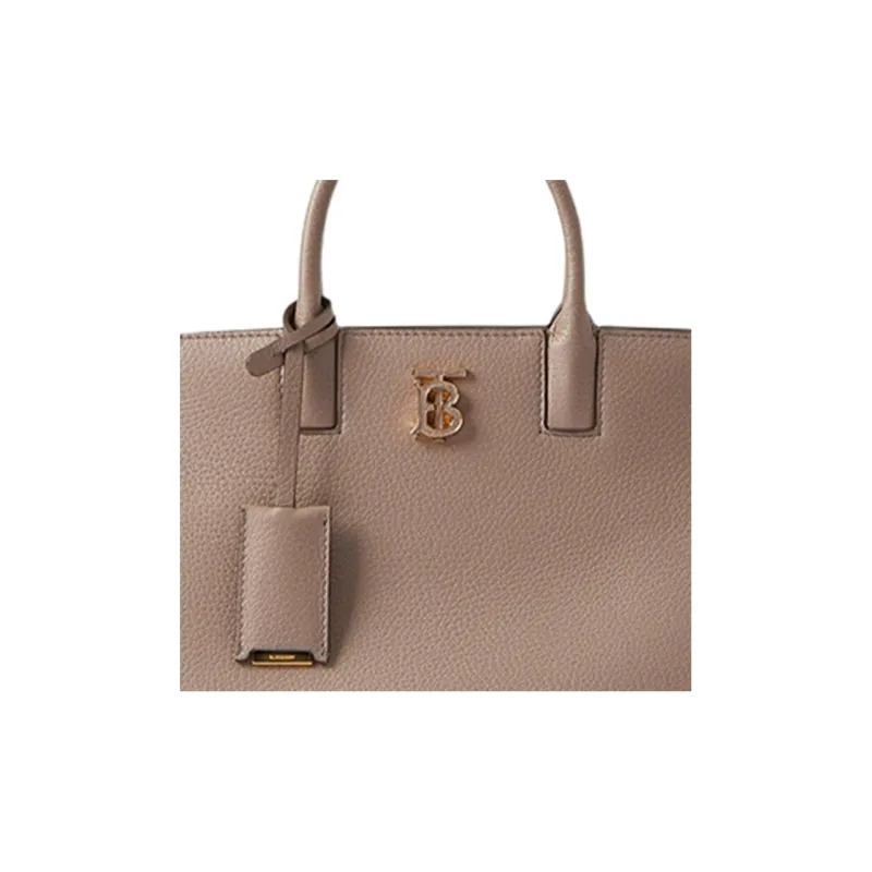 Burberry Frances Calfskin Tote Bag Shopping Bag Handbag Mini Women's Light Saddle Umber-4