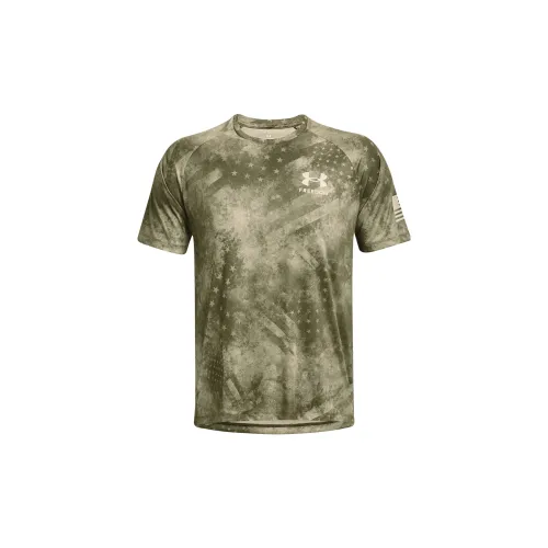 Under Armour T-Shirts Men Camouflage Green