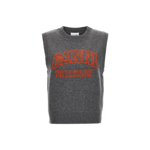 GANNI Vests Women's Gray