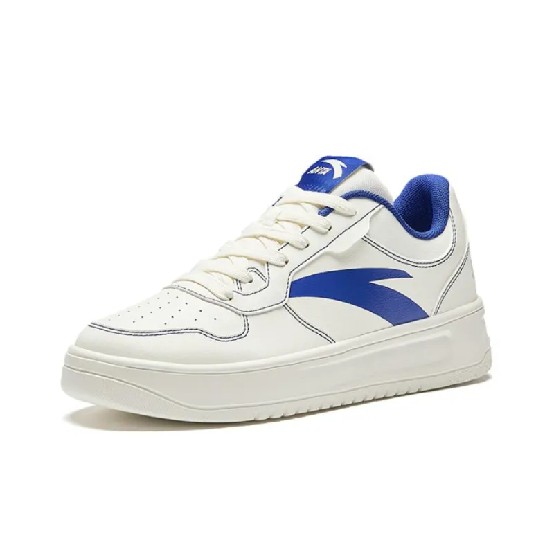 Anta Relaxed Anti-Slip Wear-Resistant Low-Top Skateboard Shoes Men's White-1