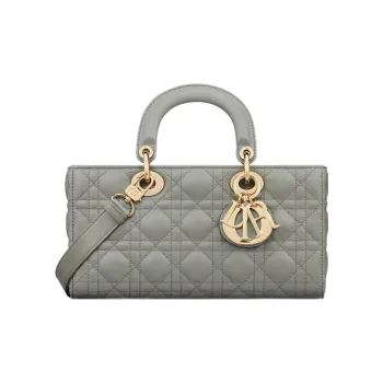 DIOR Lady D Joy Lambskin Lady Dior Bag, Shoulder Bag, Crossbody Bag, Handbag Medium Size Women's Gray