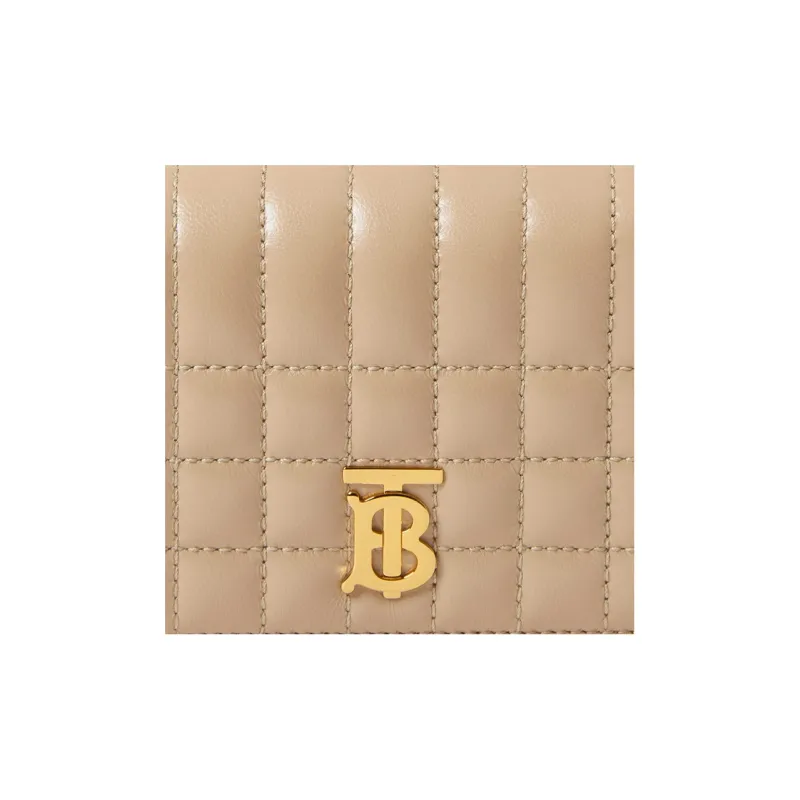 Burberry Lola Lola Bag Lambskin Wallet Small Size Women's Wheat/Pale Elegant Pink-4