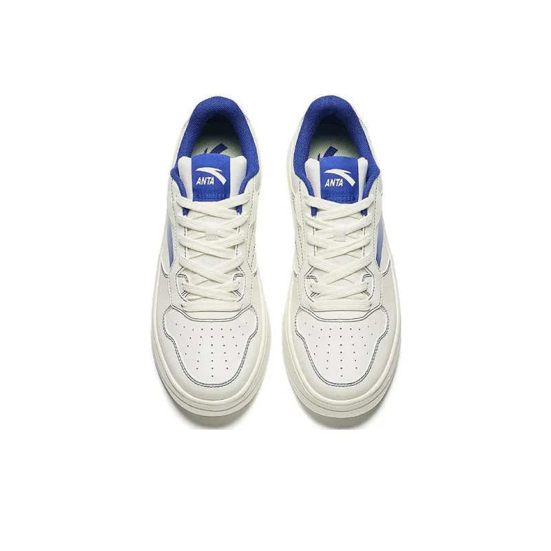 Anta Relaxed Anti-Slip Wear-Resistant Low-Top Skateboard Shoes Men's White-2