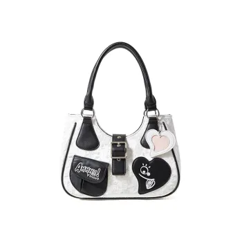 Sound For Life Velour Saddle Bag Crossbody Bag Medium Size Women's White/Pink