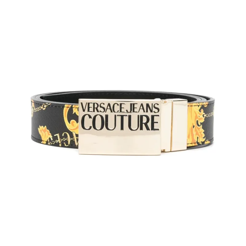 VERSACE   Leather Belts Men's Black  -0