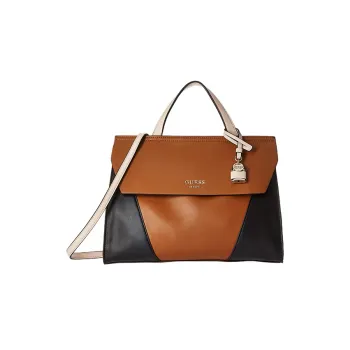 GUESS Faux Leather With PU Bonding Shoulder Bag Crossbody Bag Handbag Women's Cognac/Multicolor