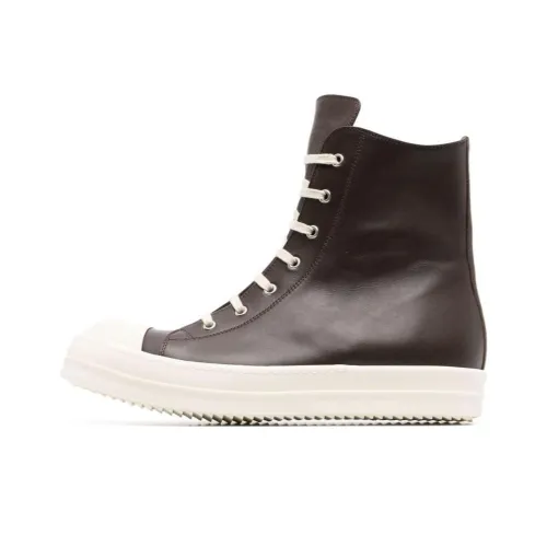 RICK OWENS Skateboard Shoes Men High-Top Coffee