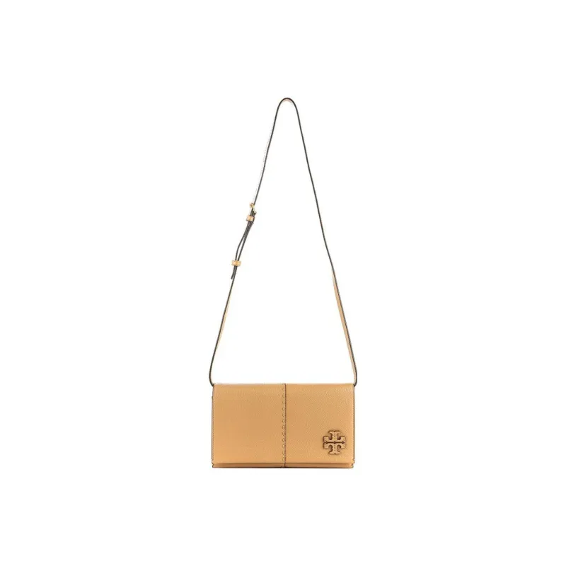 TORY BURCH McGraw Pebbled Leather Small Square Bag Shoulder Bag Crossbody Bag Regular Women's Brown-4