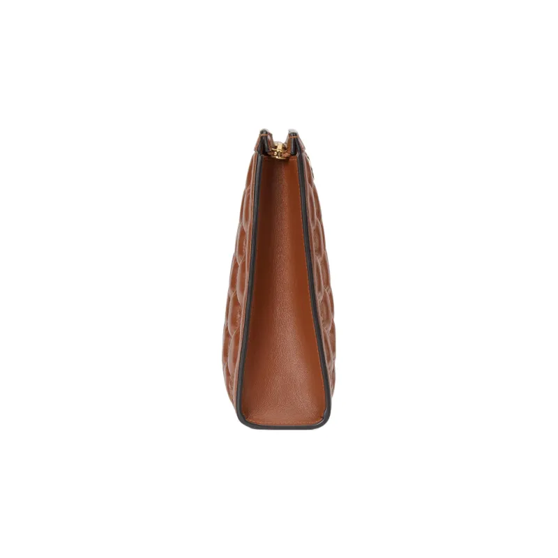 GUCCI GG Matelassé Leather Toiletry Bags Clutches Clutch Small Size Unisex Brown-3