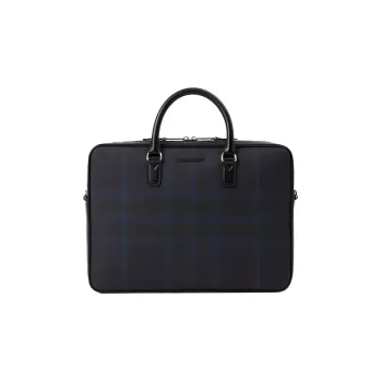 Burberry Calfskin Trim Shoulder Bag Crossbody Bag Handbag Briefcase Men's Marine Blue