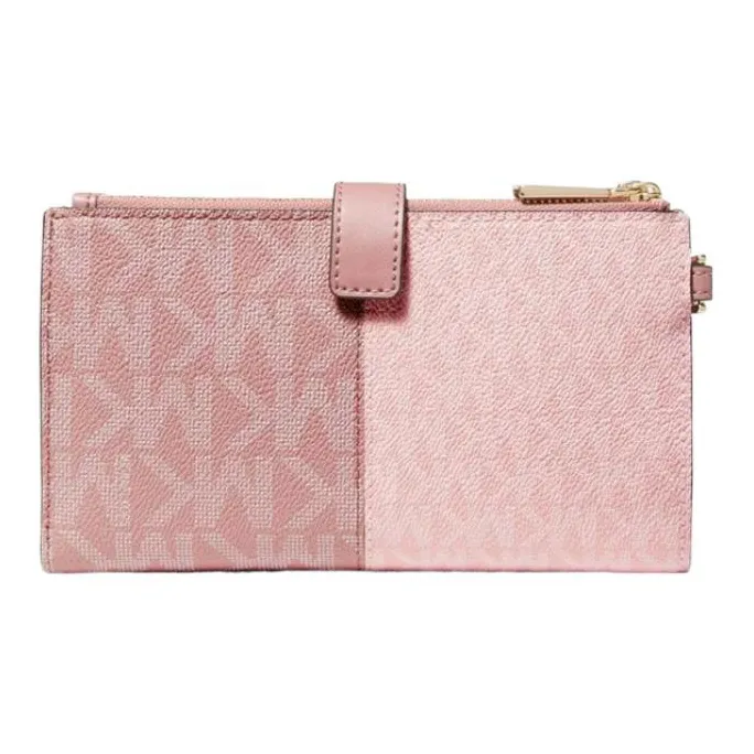 MICHAEL KORS Adele Coated Canvas Wallet Women's Smoky Rose/Multicolor-1