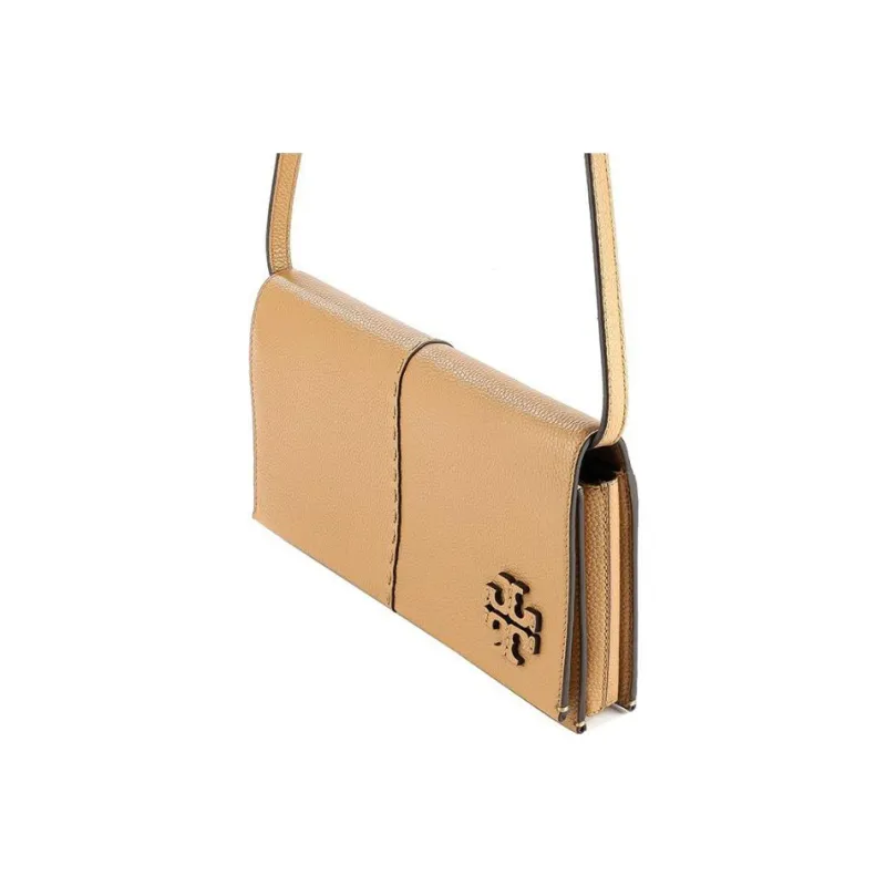 TORY BURCH McGraw Pebbled Leather Small Square Bag Shoulder Bag Crossbody Bag Regular Women's Brown-1