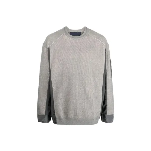 JUUN.J Two-tone Ribbed-knit Sweatshirt