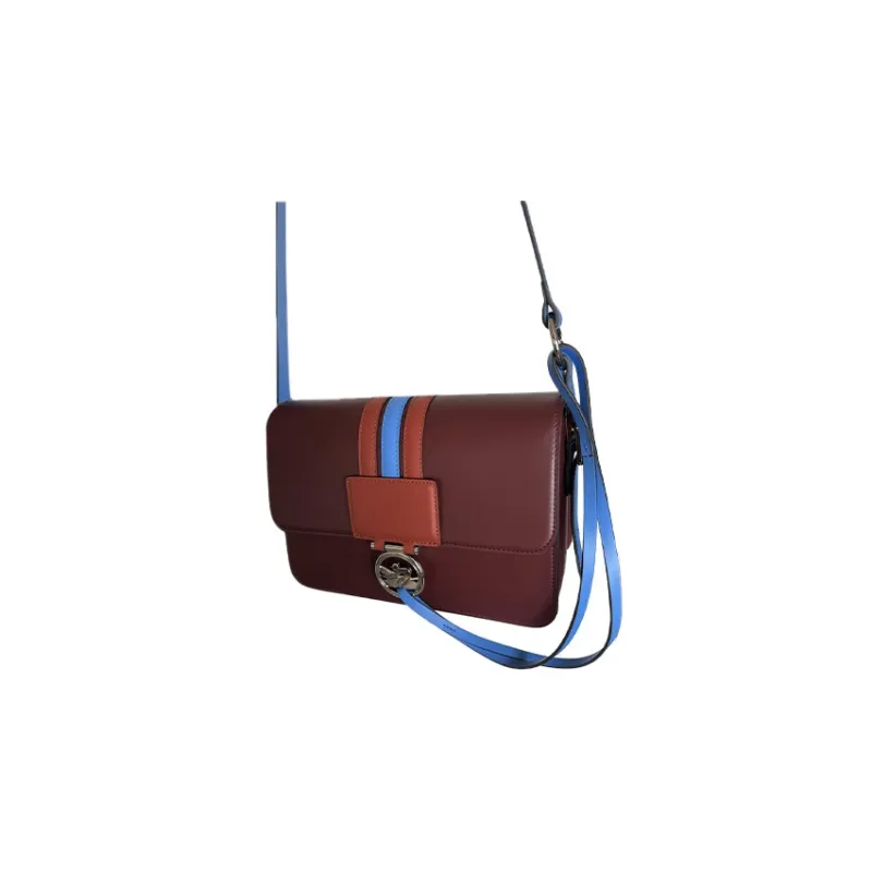 LONGCHAMP BOX TROT Cow Leather Envelope Bag Shoulder Bag Crossbody Bag Medium Size Women's Burgundy-1