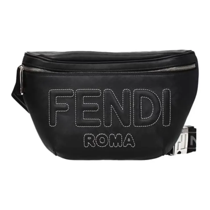 FENDI Calfskin Shoulder Bag, Crossbody Bag, Fanny Pack Regular Men's Black-1