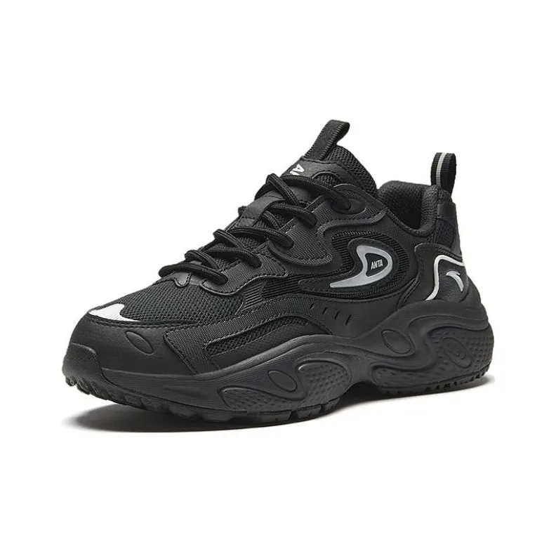 Anta Starlight Shock absorbing And Waterproof Low Top Chunky Sneakers Women's Black-1