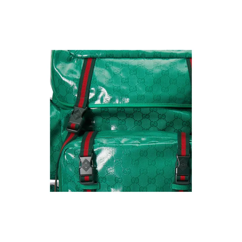GUCCI Crystal Canvas With Leather Trim Backpack Regular Men's Green-7