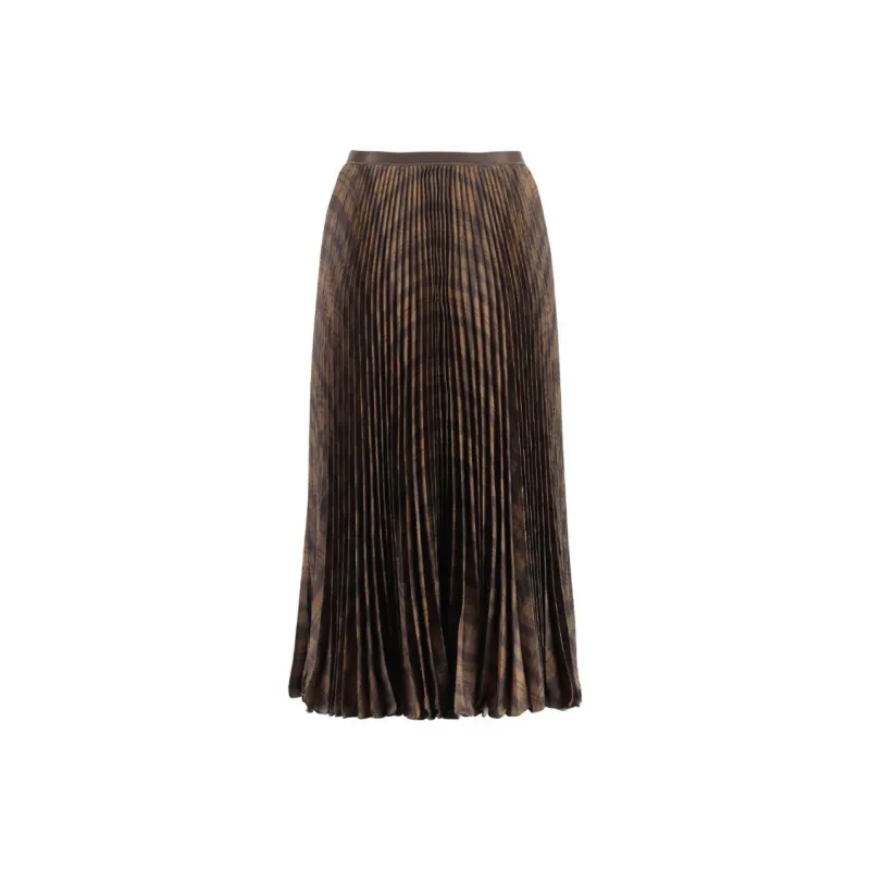 Polo Ralph Lauren Checked Plissé effect Midi Skirt-1