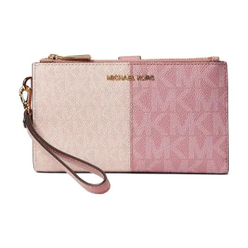 MICHAEL KORS Adele Coated Canvas Wallet Women's Smoky Rose/Multicolor