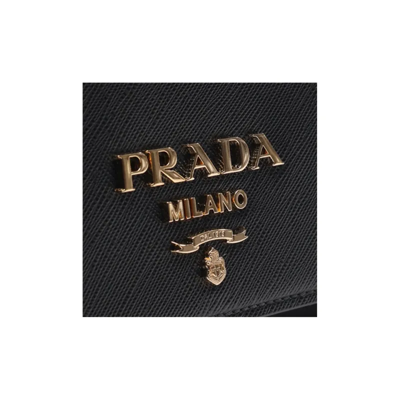 PRADA Cow Leather Shoulder Bag, Crossbody Bag Regular Women's Black-4