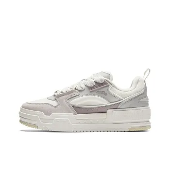 Anta Micro Sugar Puffy Shoes Wear Resistant Low Top Skateboard Shoes Women's White Purple