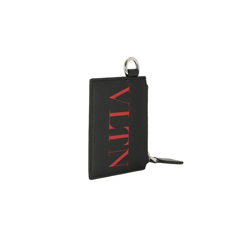 Valentino Leather One Shoulder Crossbody Card Holder Men's Black-2