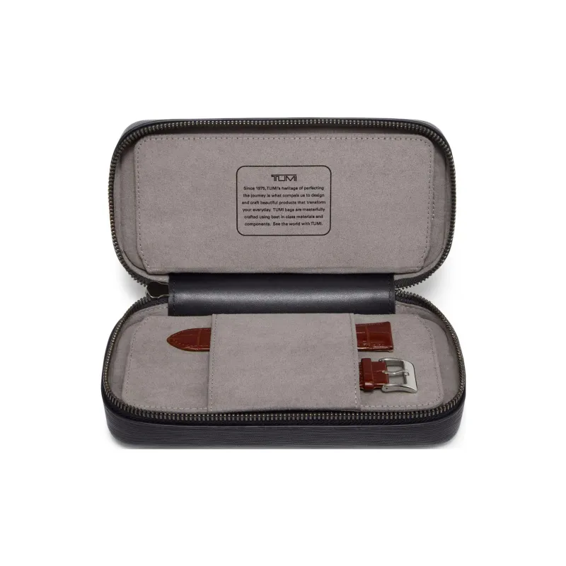 TUMI Leather Watch Box Storage Bag Unisex Black-3