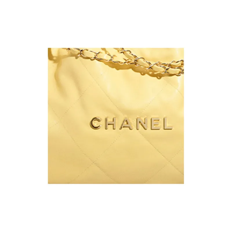 CHANEL 23C Early Spring Calfskin Tote Bag, Shopping Bag, Shoulder Bag, Handbag Medium Size Women's Yellow-2