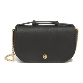 TORY BURCH Emerson Leather Crossbody Handbag, Shoulder Bag Women's Black