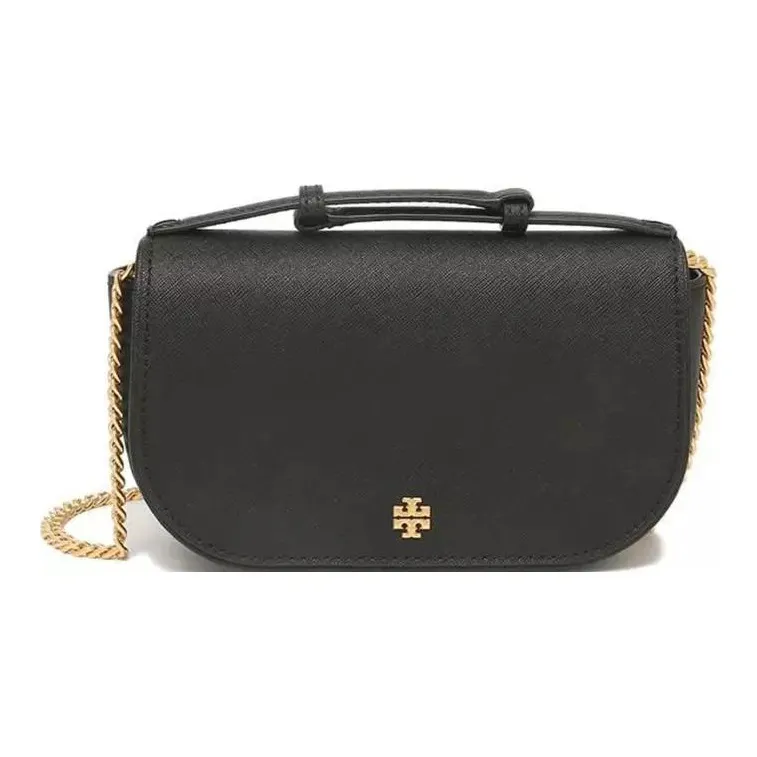 TORY BURCH Emerson Leather Crossbody Handbag, Shoulder Bag Women's Black-0