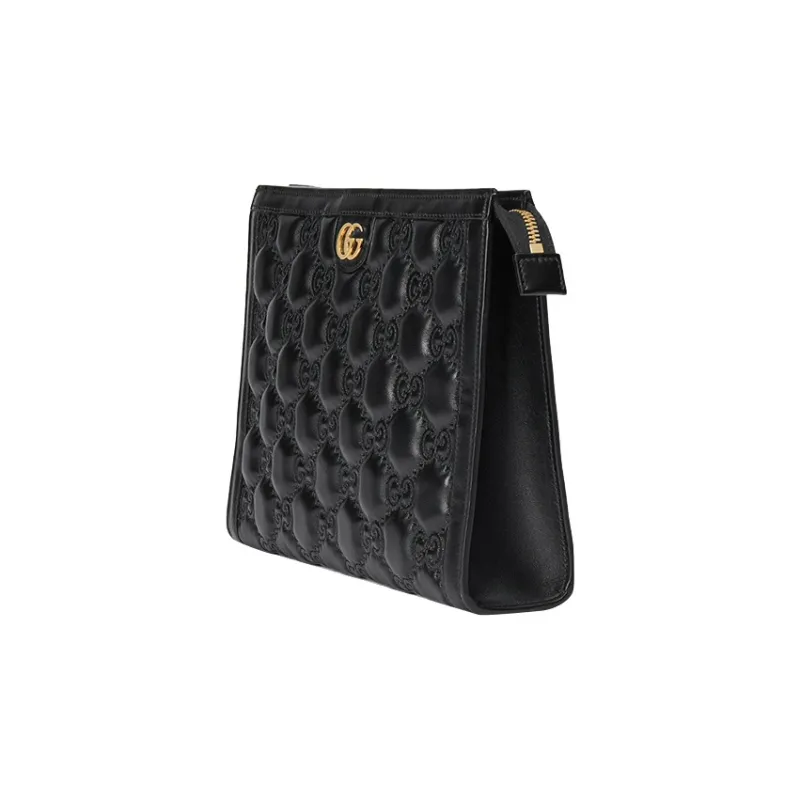 GUCCI GG Matelassé Leather Toiletry Bags Clutches Clutch Small Size Unisex Black-2