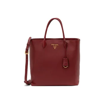 PRADA Cow Leather Tote Bag Shopping Bag Shoulder Bag Crossbody Bag Handbag Women's Red