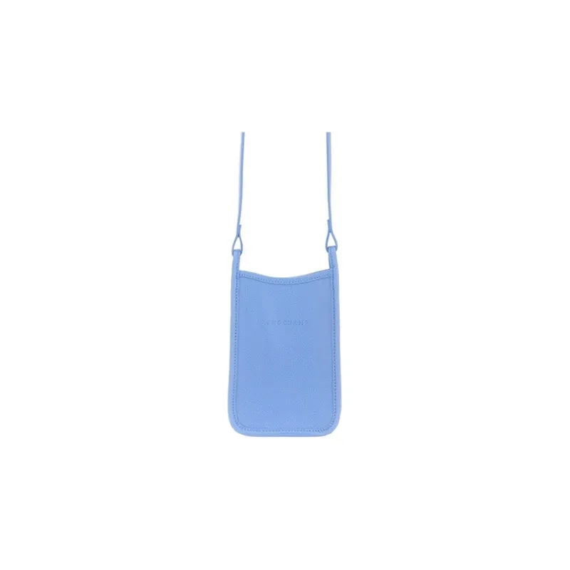 LONGCHAMP Le Foulonné Cow Leather Cell Phone Pouch Shoulder Bag Crossbody Bag Regular Men's Blue-0