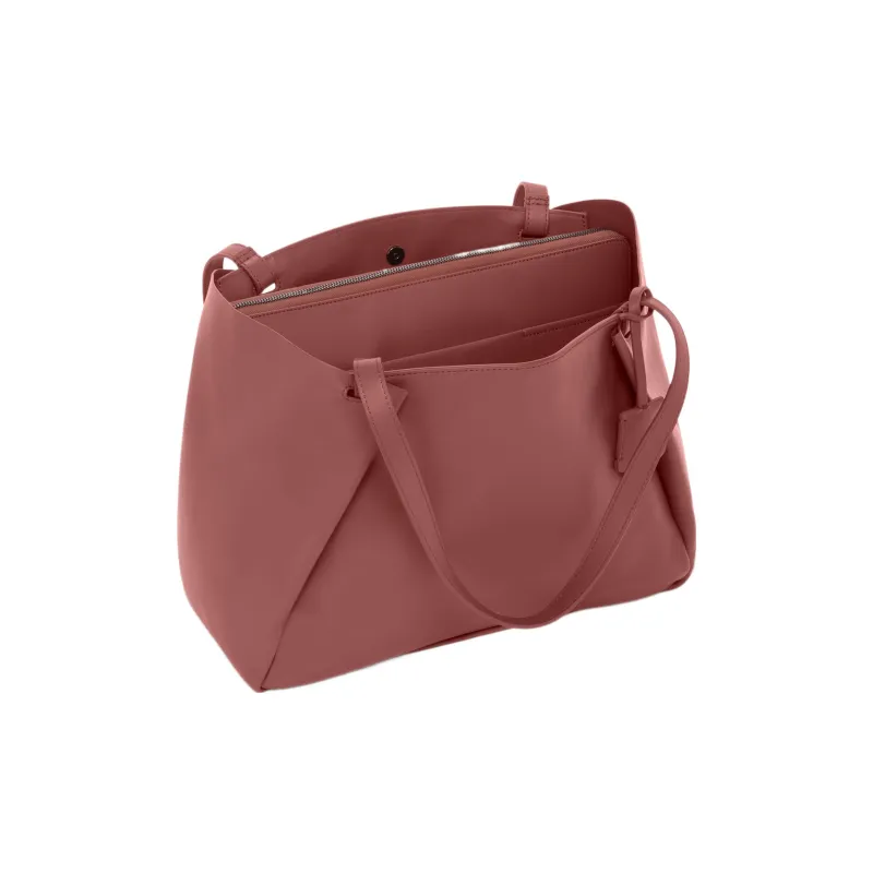 TUMI Leather Laptop Bag Large Size Women's Rose Red-4
