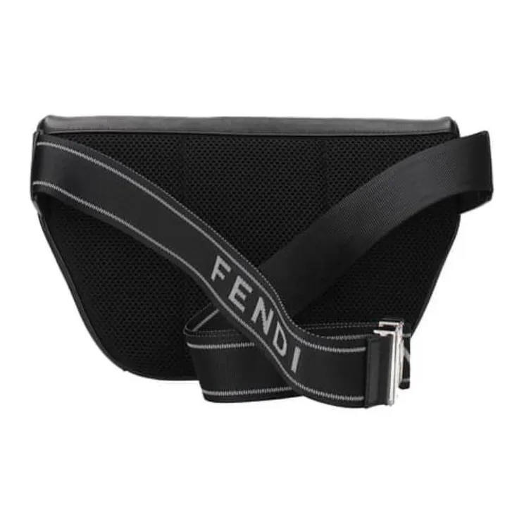 FENDI Calfskin Shoulder Bag, Crossbody Bag, Fanny Pack Regular Men's Black-3