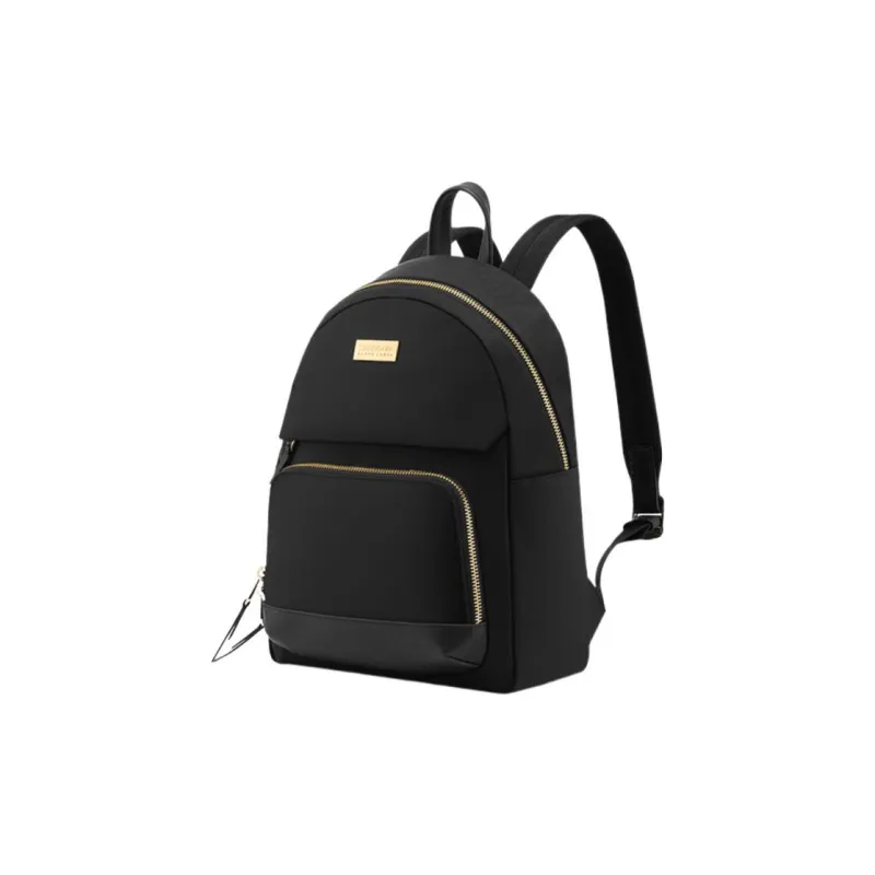 SAMSONITE Fabric Cow Leather Patchwork Laptop Backpack Small Size Women's Black-1