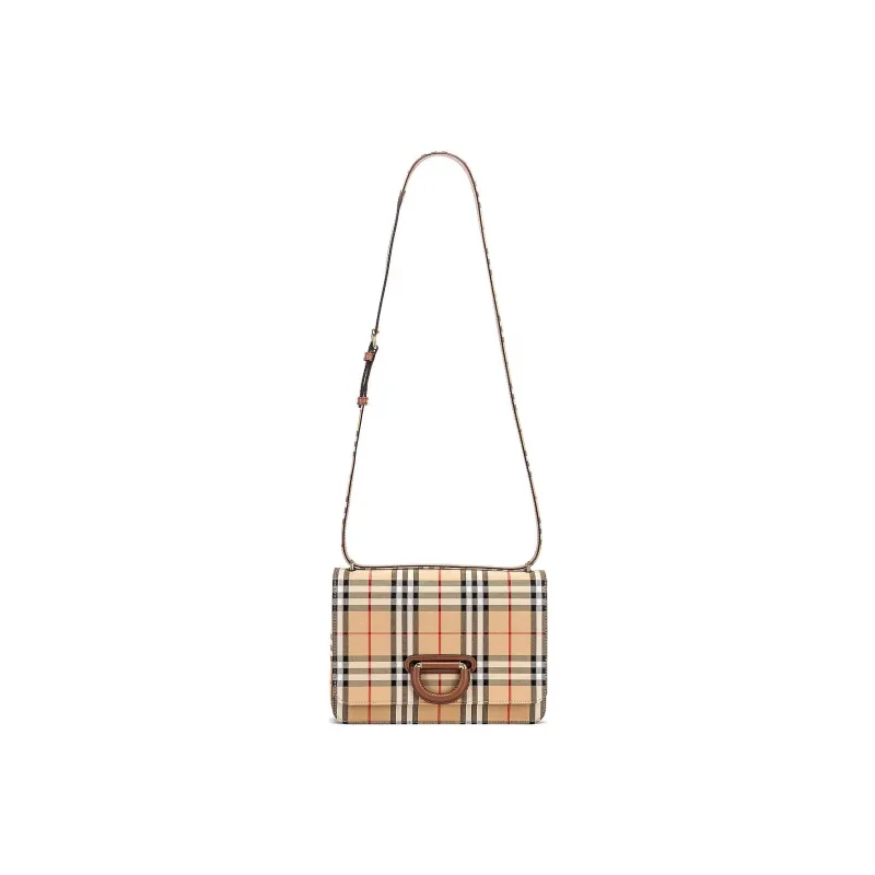 Burberry Canvas With Leather Shoulder Bag Crossbody Bag Women's Coffee-1