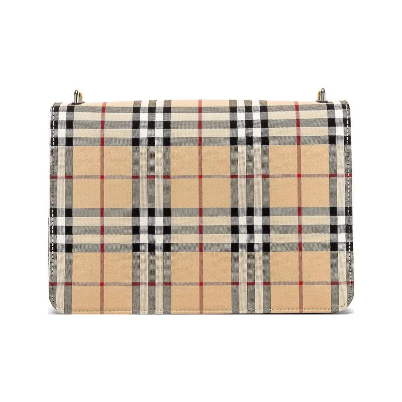 Burberry Canvas With Leather Shoulder Bag Crossbody Bag Women's Coffee-3