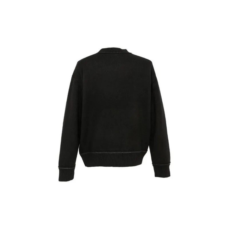Sacai Logo-Charm V-Neck Buttoned Cardigan-1