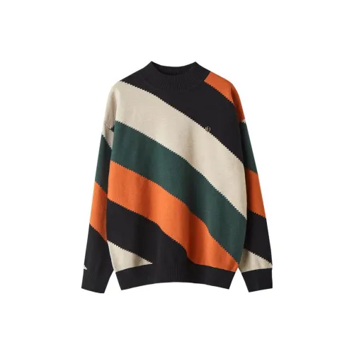 Dme Sweaters Women's White/Green/Orange Patchwork