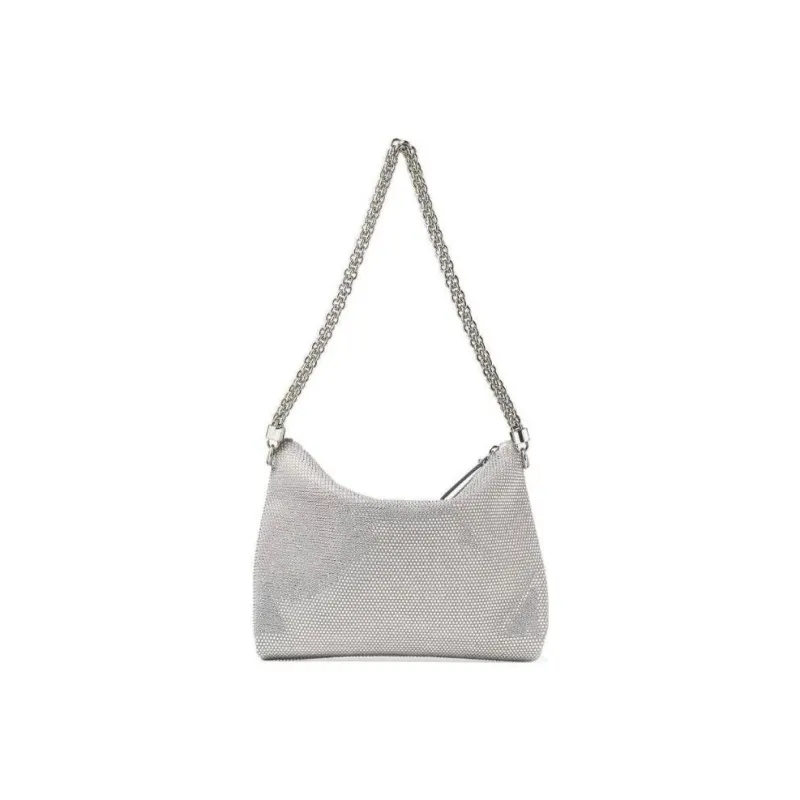 Jimmy Choo Suede Glass Handbag Shoulder Bag Women's Silver-2
