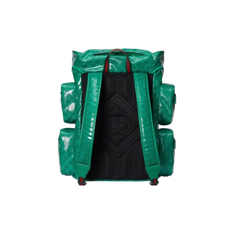 GUCCI Crystal Canvas With Leather Trim Backpack Regular Men's Green-2