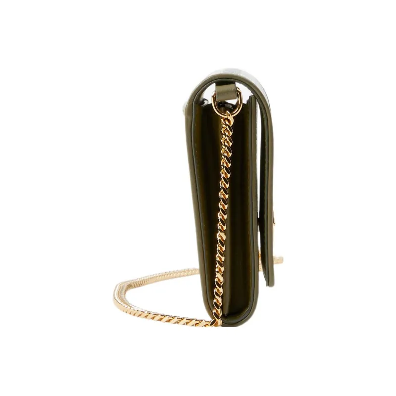 Burberry Polyurethane Wallet Women's Olive Green-1