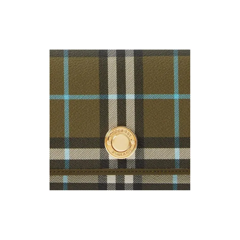 Burberry Polyurethane Wallet Women's Olive Green-4